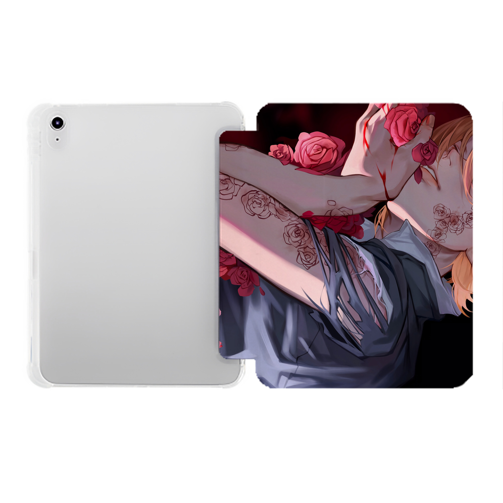 （画像用） 呪術廻戦 Jujutsu Kaisen IPad ケース ペン収納付き 三つ折りスタンド PUレザー×シリコン 対応機種9.5/10.5/10.9インチ
